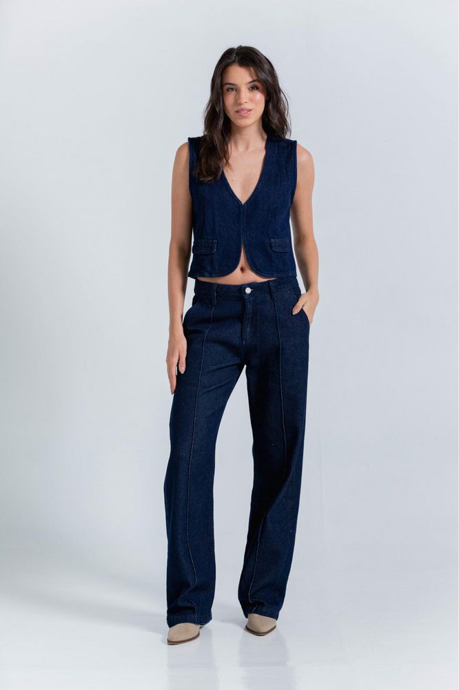 Jean  bota recta, con costura decorativa Clásica ARKITECT