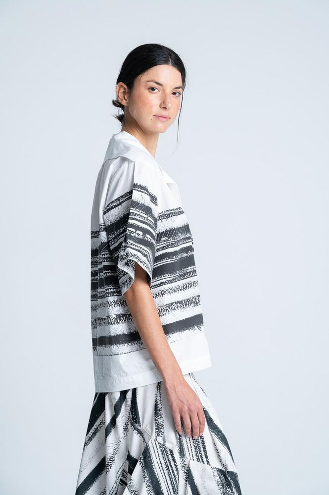 Blusa Manga Corta Rayas Amplia ARKITECT MARIA ELENA VILLAMIL