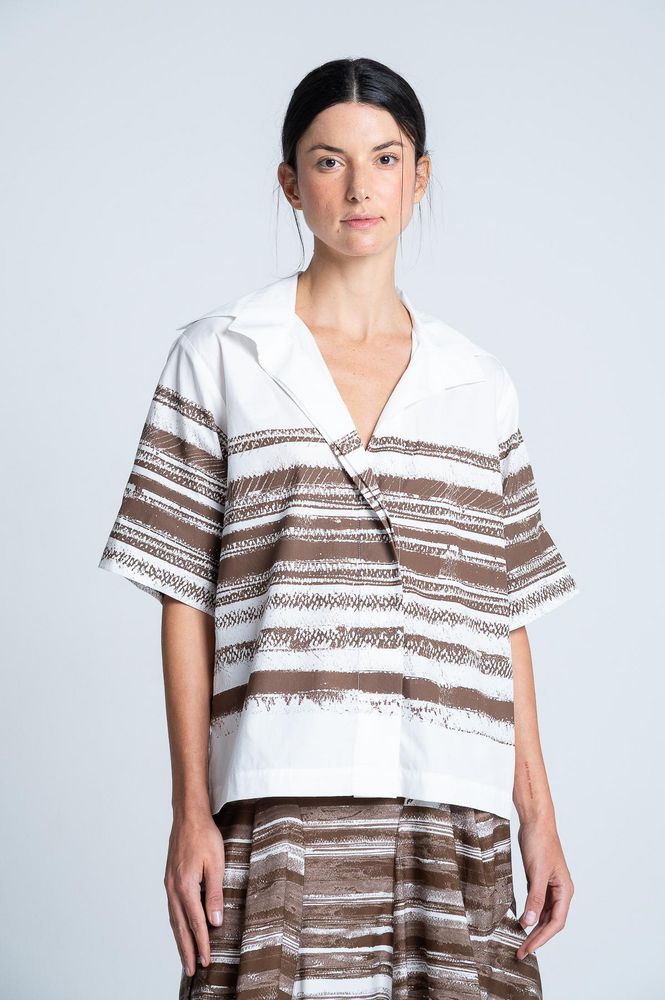 Blusa Manga Corta Rayas Amplia ARKITECT MARIA ELENA VILLAMIL