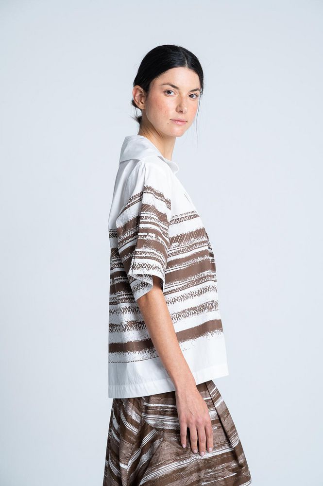 Blusa Manga Corta Rayas Amplia ARKITECT MARIA ELENA VILLAMIL