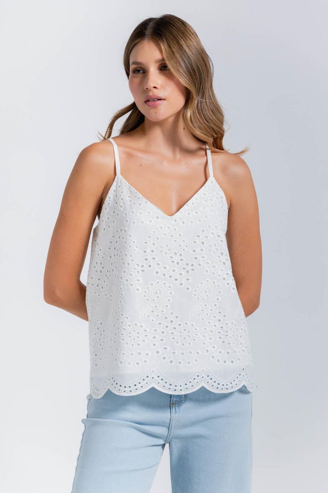 Blusa Blusa De Tiras En Ojalillo  Clásica ARKITECT