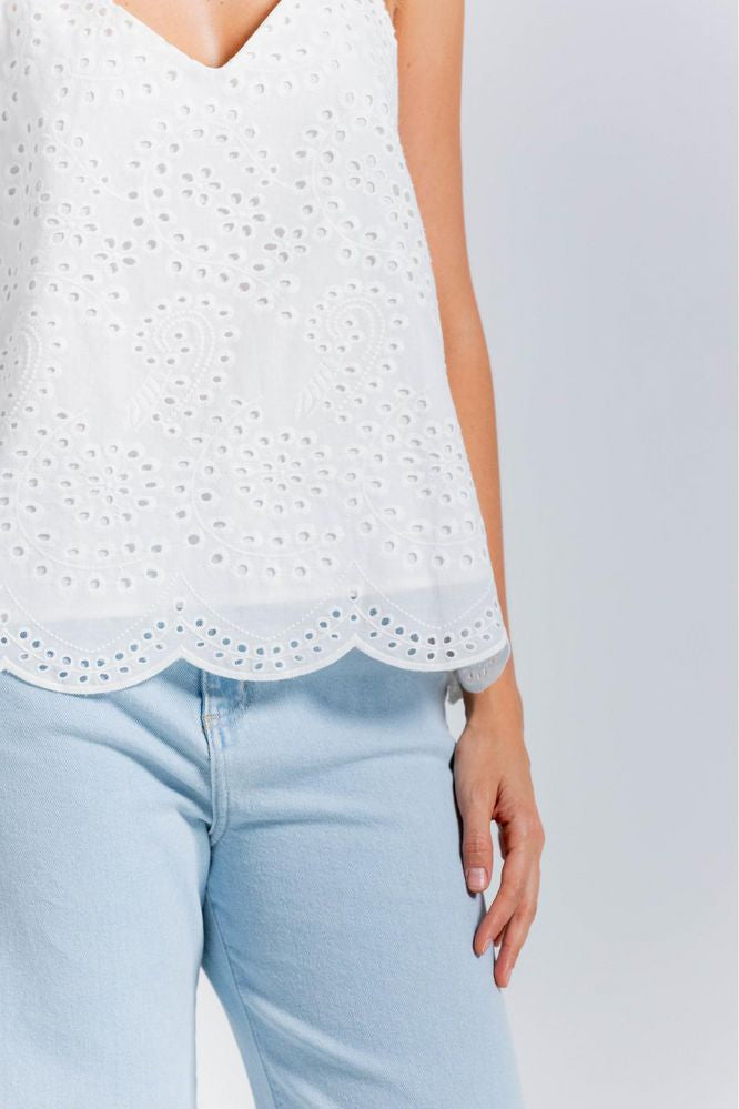 Blusa Blusa De Tiras En Ojalillo  Clásica ARKITECT