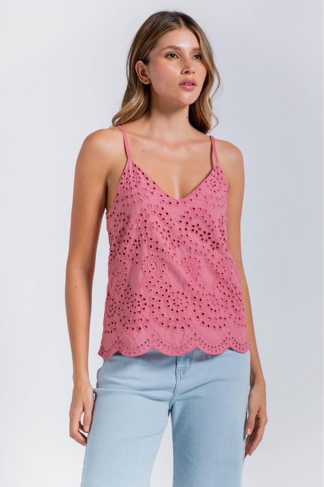 Blusa Blusa De Tiras En Ojalillo  Clásica ARKITECT