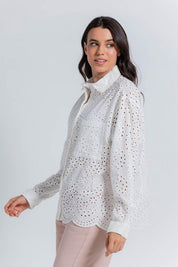 Blusa Cuello Camisero,Perilla, Con Botone Clásica ARKITECT