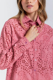 Blusa Cuello Camisero,Perilla, Con Botone Clásica ARKITECT