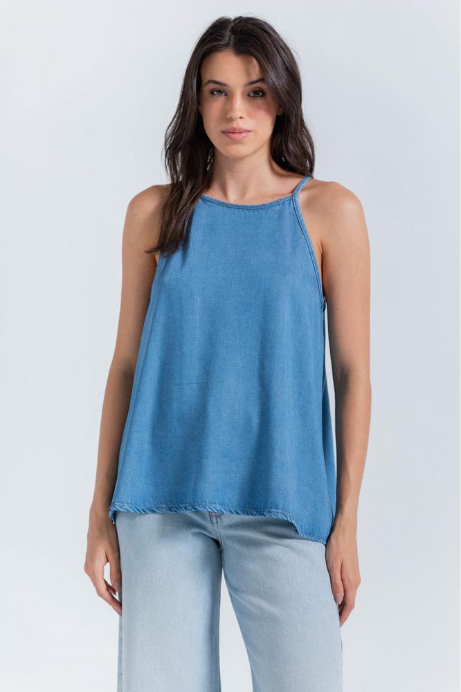 Blusa Manga Sisa Cuello Halter Clásica ARKITECT