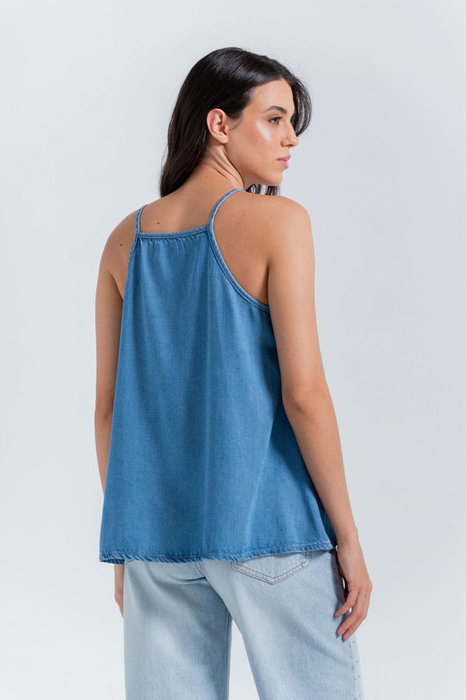 Blusa Manga Sisa Cuello Halter Clásica ARKITECT