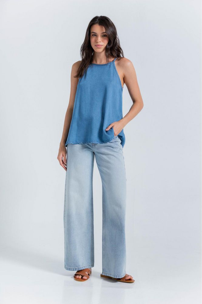 Blusa Manga Sisa Cuello Halter Clásica ARKITECT