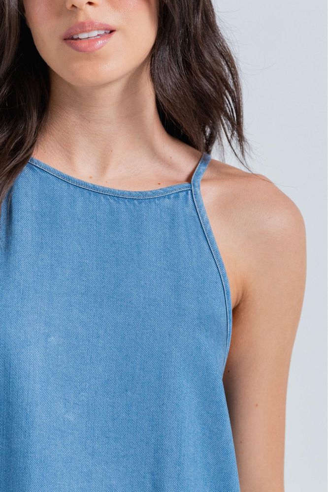 Blusa Manga Sisa Cuello Halter Clásica ARKITECT