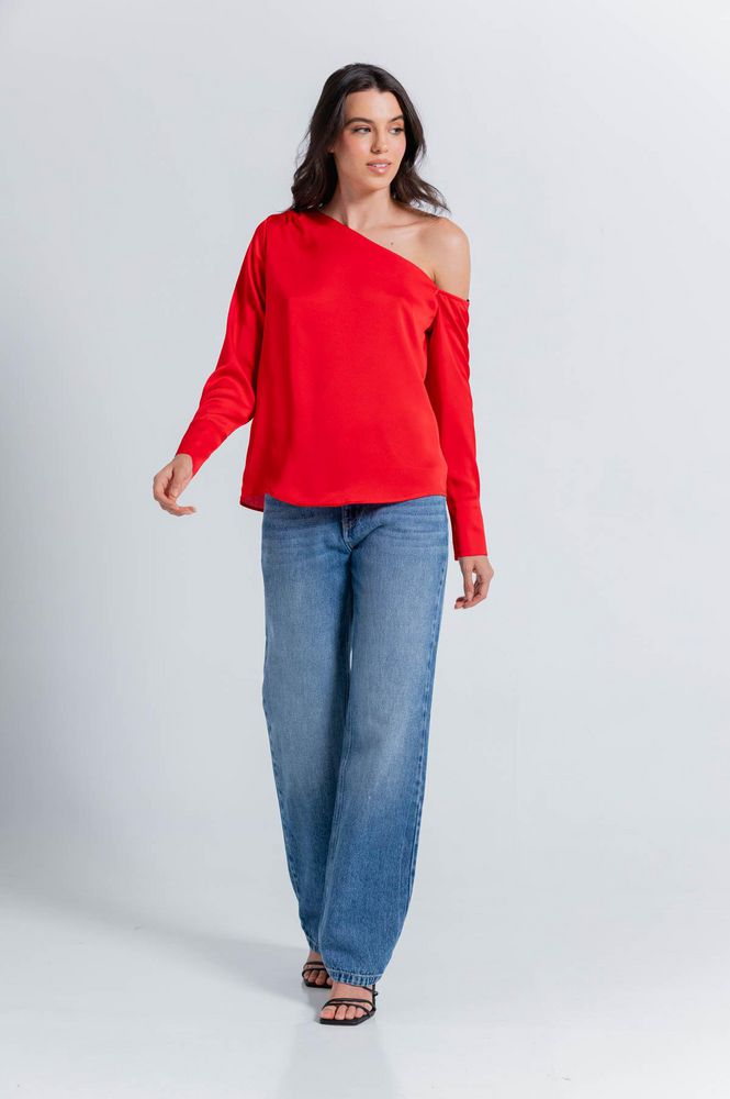 Blusa Cuello asimétrico Ajustada ARKITECT