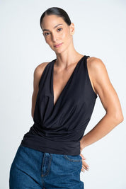 Blusa Manga sisa con escote profundo Ajustada ARKITECT