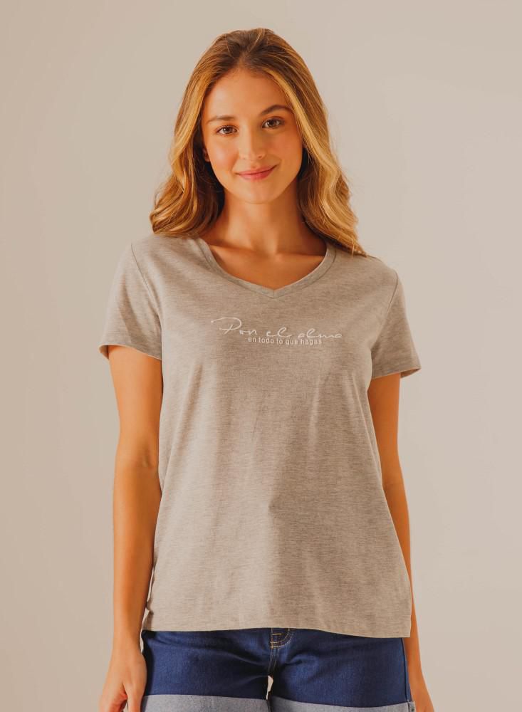 Camiseta Cuello en V  Regular fit PEOPLE