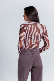 Camiseta Manga Larga,Malla Estampada Ajustada ARKITECT