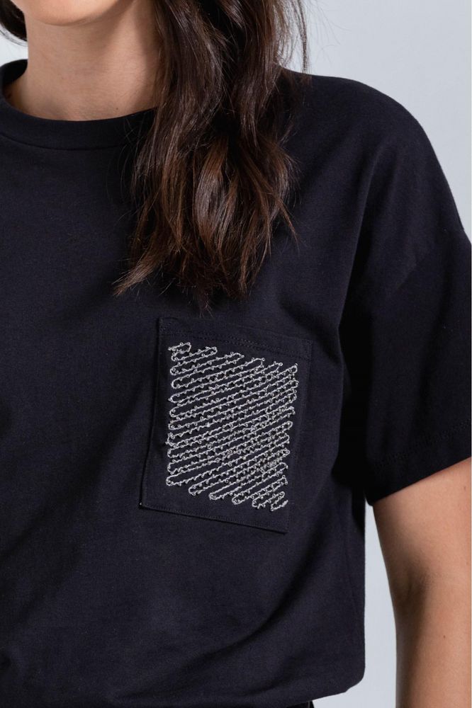Camiseta Manga Corta,Cuello En Rib Amplia ARKITECT