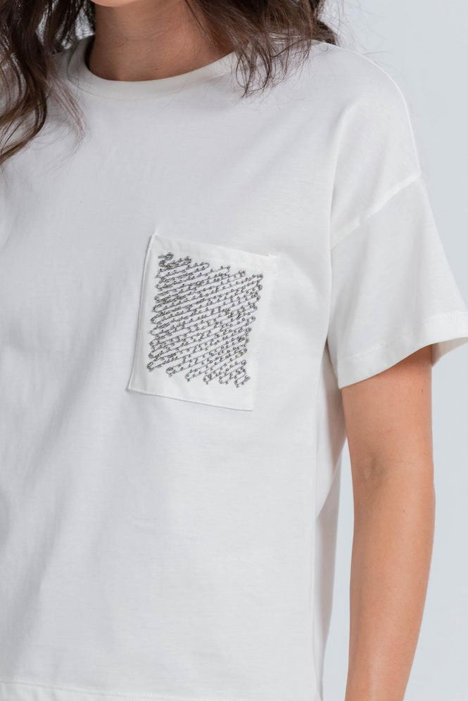 Camiseta Manga Corta,Cuello En Rib Amplia ARKITECT