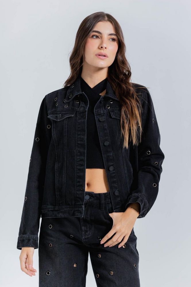Chaqueta Black Denim Amplia PEOPLE