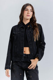 Chaqueta Black Denim Amplia PEOPLE