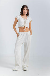 Pantalon Femenin Acanalado Straight (Recto) PEOPLE