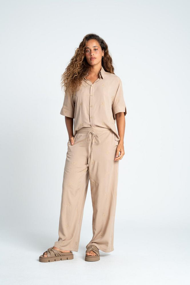 Pantaln Pretina con elastico Wide leg BRONZINI